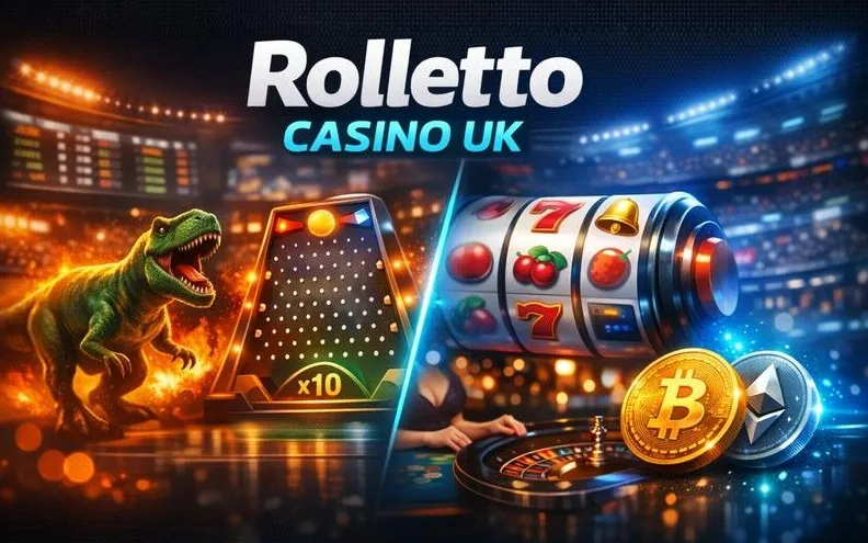 Rolletto Casino home page banner with sports and casino options
